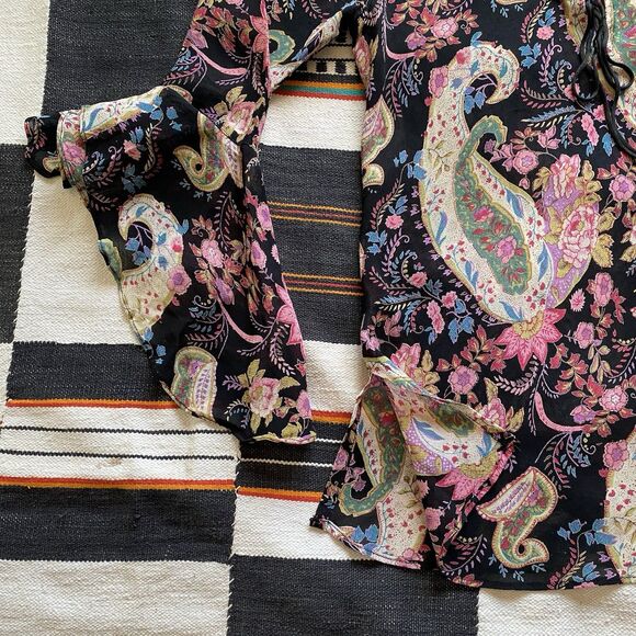 Vintage Angie 100% Rayon Hippie Boho Paisley Blouse. Festival Wear. India. S/M - Picture 11 of 14